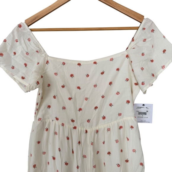 NWT O’Neill White Floral Jumper Cottagecore Off-Shoulder Spring Size S - Picture 2 of 12